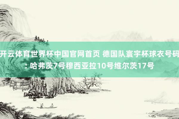 开云体育世界杯中国官网首页 德国队寰宇杯球衣号码: 哈弗茨7号穆西亚拉10号维尔茨17号