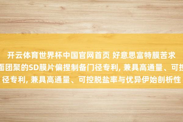 开云体育世界杯中国官网首页 好意思富特膜苦求基于协同醇相体系界面团聚的SD膜片偏捏制备门径专利， 兼具高通量、可控脱盐率与优异伊始剖析性