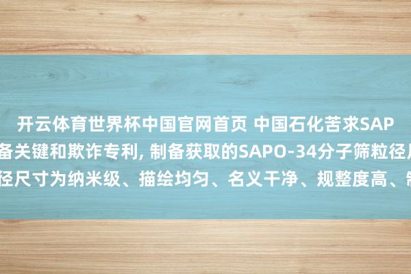 开云体育世界杯中国官网首页 中国石化苦求SAPO-34分子筛过甚制备关键和欺诈专利, 制备获取的SAPO-34分子筛粒径尺寸为纳米级、描绘均匀、名义干净、规整度高、制备操作肤浅、绿色环保