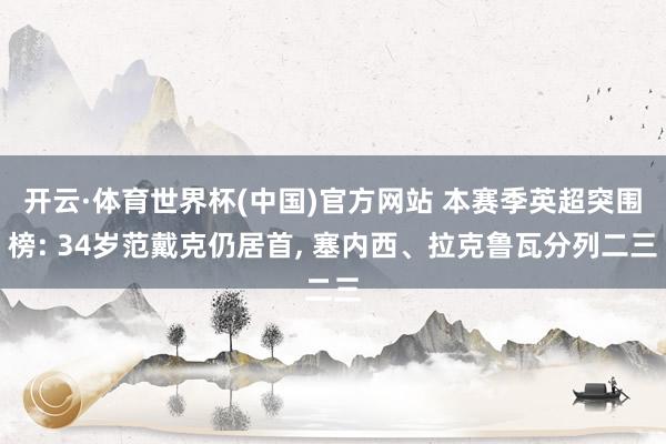开云·体育世界杯(中国)官方网站 本赛季英超突围榜: 34岁范戴克仍居首， 塞内西、拉克鲁瓦分列二三