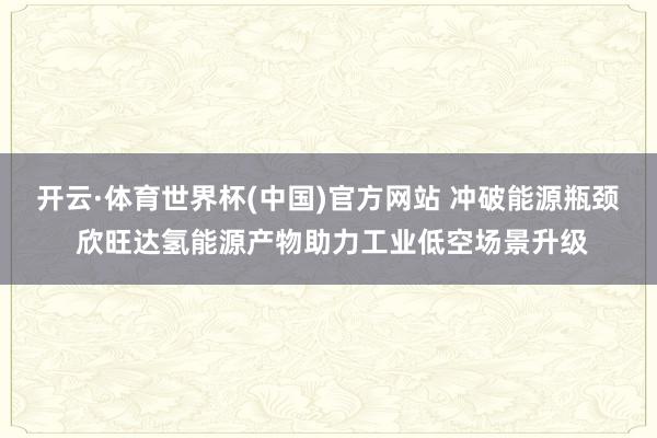 开云·体育世界杯(中国)官方网站 冲破能源瓶颈 欣旺达氢能源产物助力工业低空场景升级