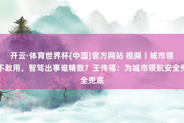 开云·体育世界杯(中国)官方网站 视频丨城市领航不敢用，智驾出事谁精致？王传福：为城市领航安全兜底