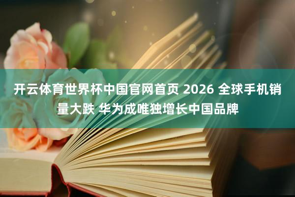 开云体育世界杯中国官网首页 2026 全球手机销量大跌 华为成唯独增长中国品牌