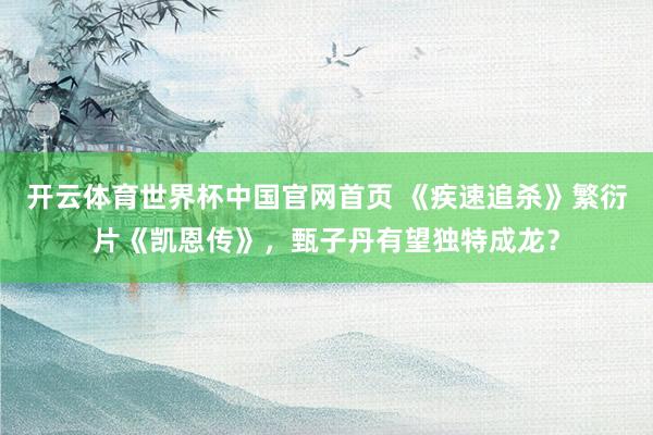 开云体育世界杯中国官网首页 《疾速追杀》繁衍片《凯恩传》，甄子丹有望独特成龙？