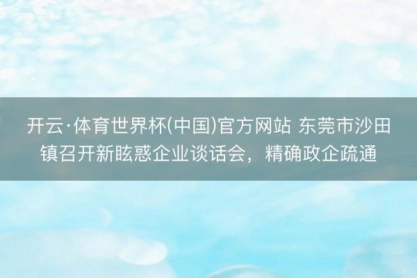 开云·体育世界杯(中国)官方网站 东莞市沙田镇召开新眩惑企业谈话会，精确政企疏通